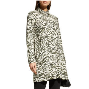 Masai Copenhagen Gizelle Jersey Tunic Shirt Dress Olive Animal Print Size XXL